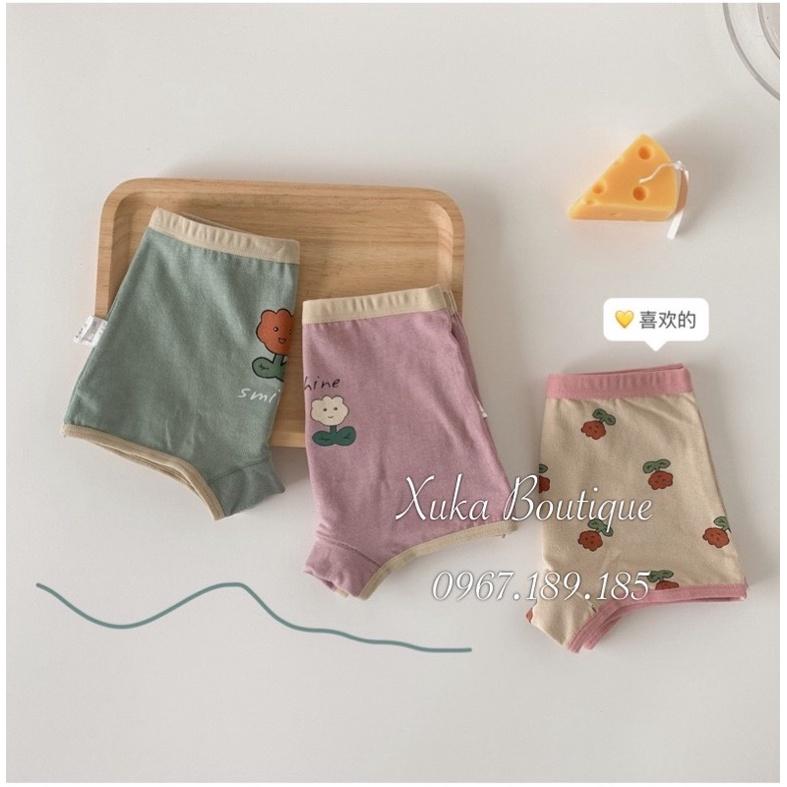 Quần Chip Đùi Bé Gái Cotton 100% Cao Cấp, Quần Lót Cho Bé Gái từ 3 đến 14 tuổi Hàn Quốc Bông Hoa Nhỏ Xinh Xắn Dễ Thương