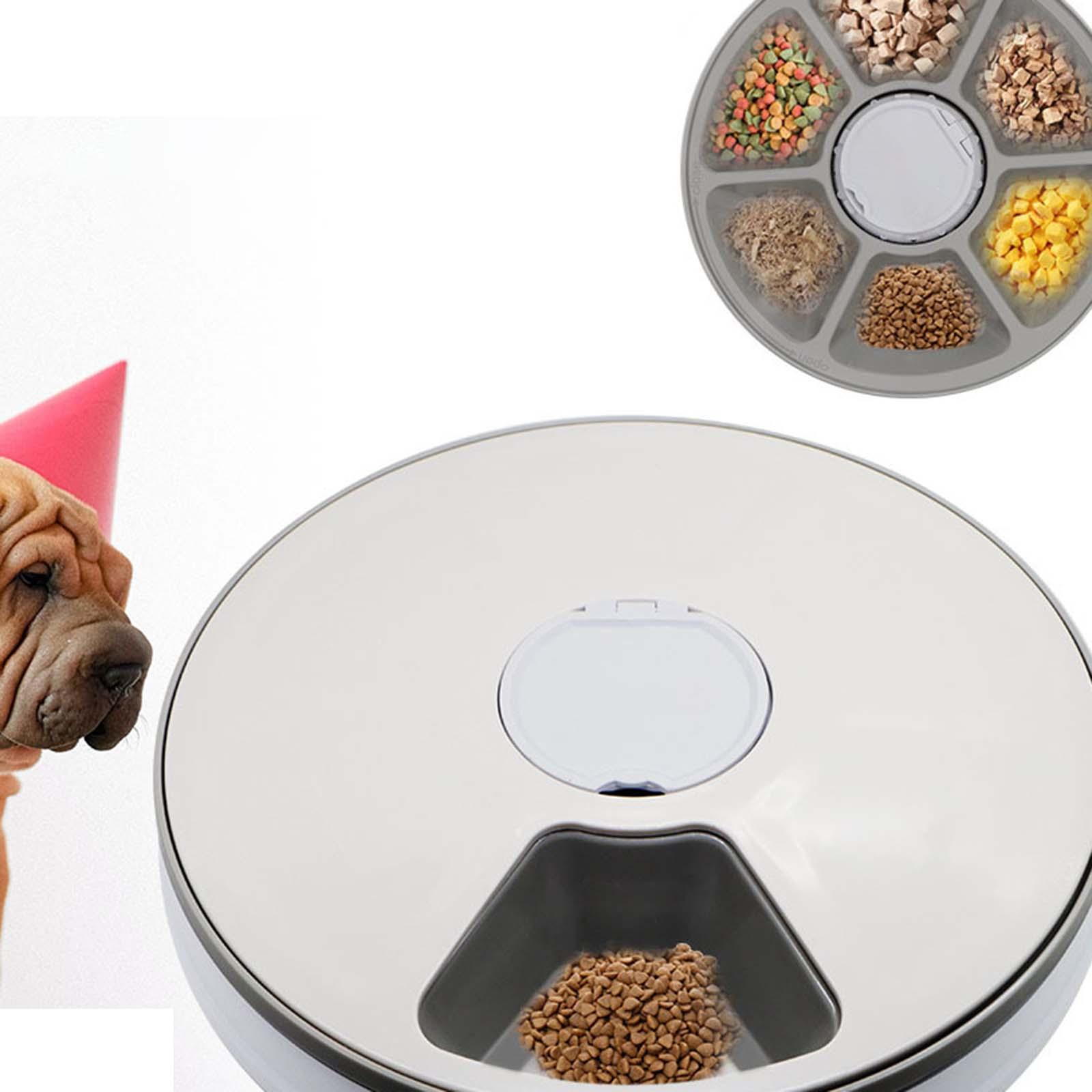 Automatic Pet Feeder 6 Meals 6 Grids Timed Cat Feeder Smart Food Dispenser