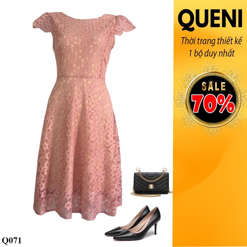 Đầm ren nữ tiểu thư thời trang thiết kế Queni Fashion Q071