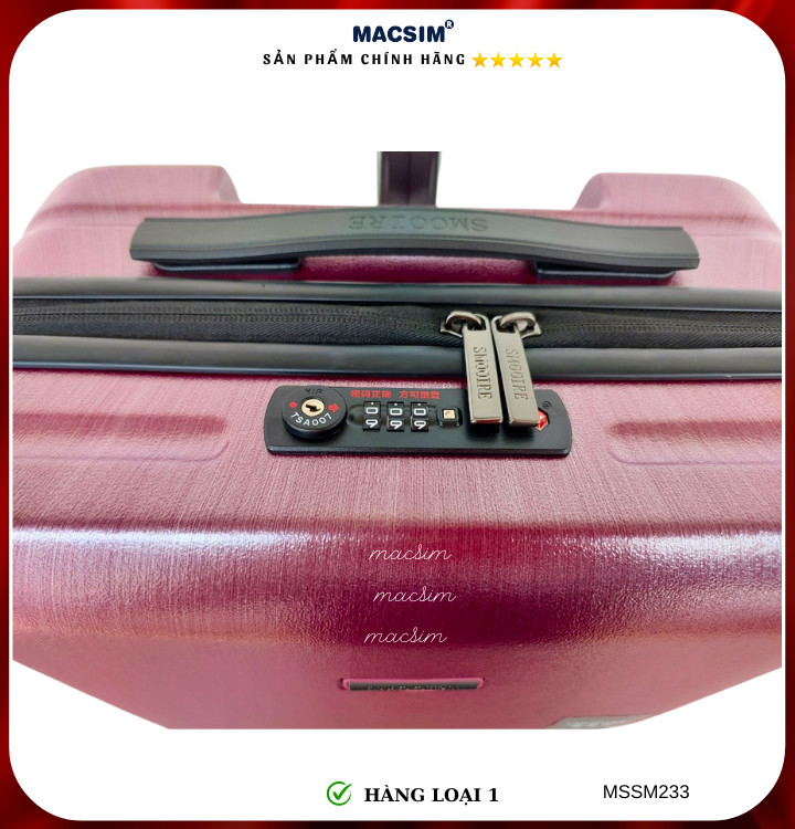 Vali cao cấp Macsim Smooire MSSM233 cỡ 21 inch màu tím hồng - Hàng loại 1
