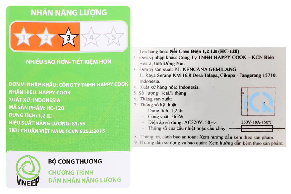 Nồi Cơm Điện HappyCook HC-120 - Xanh - Hàng chính hãng