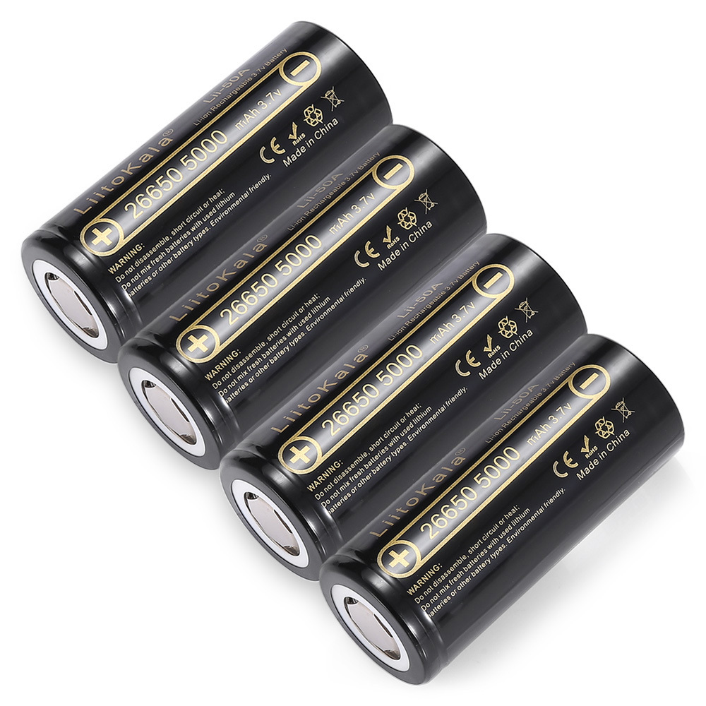 Pin sạc Liitokala 26650 5000 mAh Lii-50A 3.7V Dung Lượng Cao Li-Ion cho đèn pin, sạc dự phòng... Hàng Chính Hãng