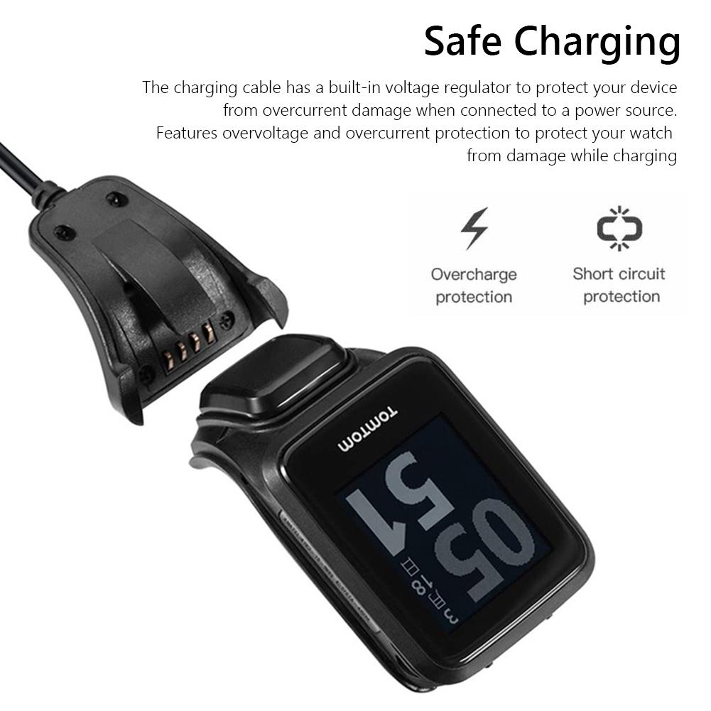 Dữ liệu dây cáp sạc dữ liệu USB Sync CLIP Sạc USB cho TomTom 2 3 Runner Golfer GPS Watch Smart Dropshipping