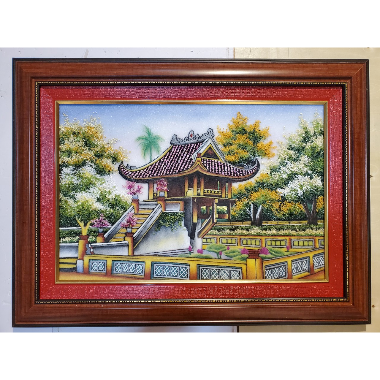 Mua TRANH ĐÁ QUÝ - PHONG CẢNH CHÙA MỘT CỘT ( chùa diên hựu ) HÀ NỘI tại  gallery Minh Quân