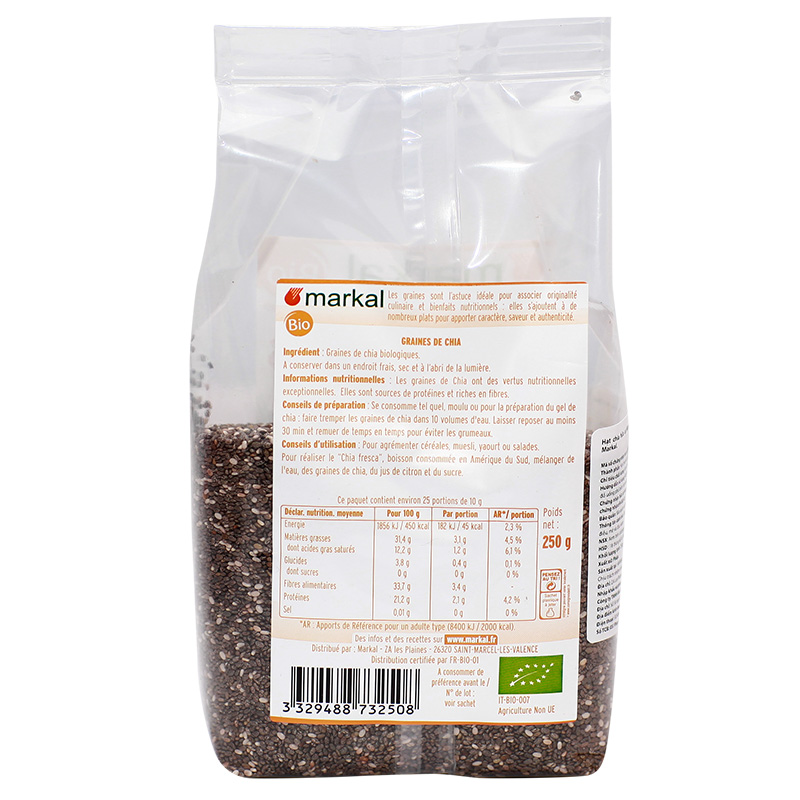 Hạt chia hữu cơ MARKAL 250G-Nhập khẩu chính hãng từ Pháp