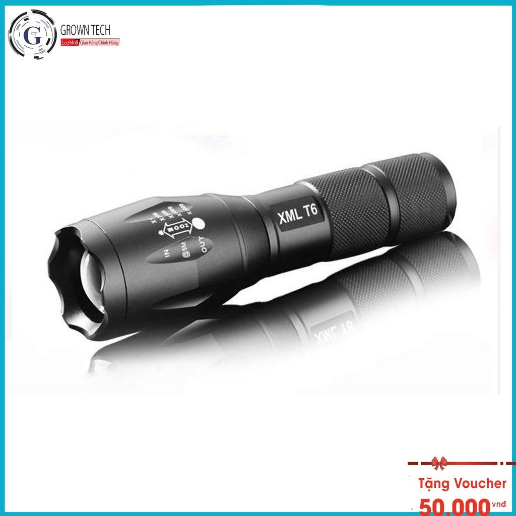 Đèn pin Police AMY XML T6 mới siêu sáng tặng bộ sạc và pin sạc, hộp nhựa chống sốc có dây đeo