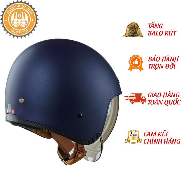 Nón bảo hiểm 3/4 ROYAL M139 có kính âm màu XANH MỰC NHÁM