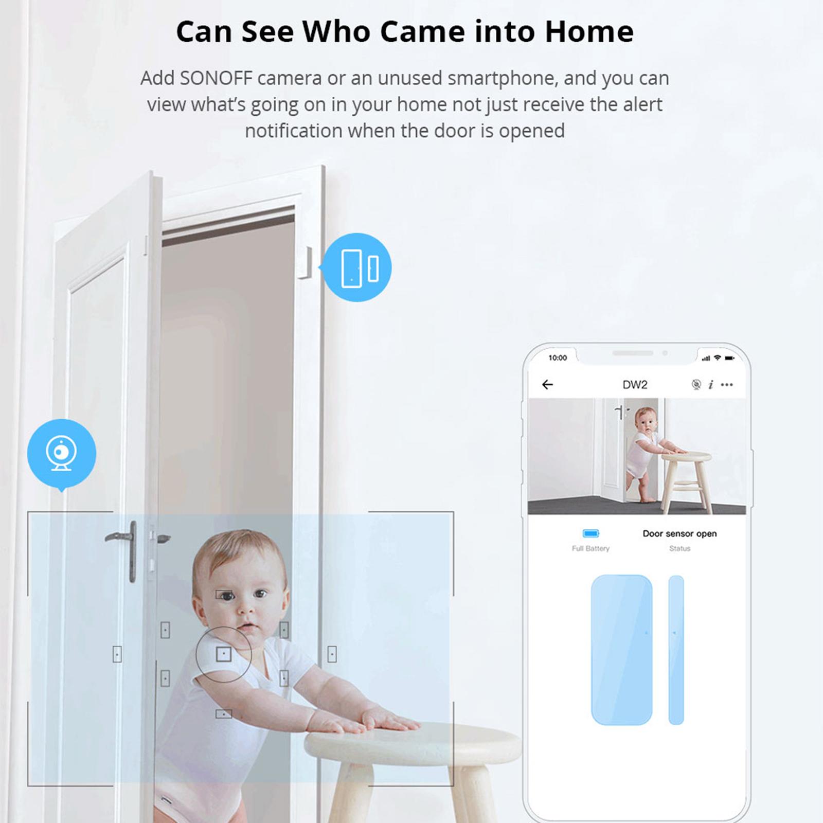Cảm biến SONOFF DW2 Wifi cảnh báo cửa sổ không dây báo động chống trộm