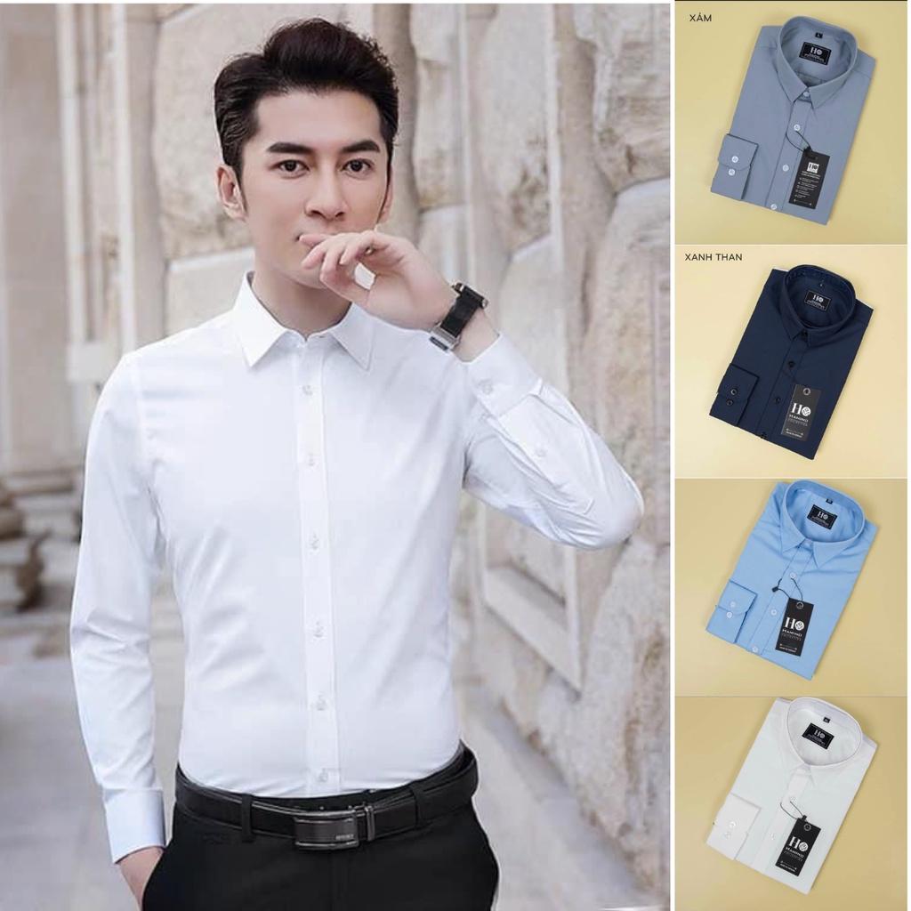 Áo sơ mi nam dài tay cổ bẻ chất liệu LỤA NẾN CAO CẤP, áo giữ dáng chuẩn form ôm sát người - SU 250