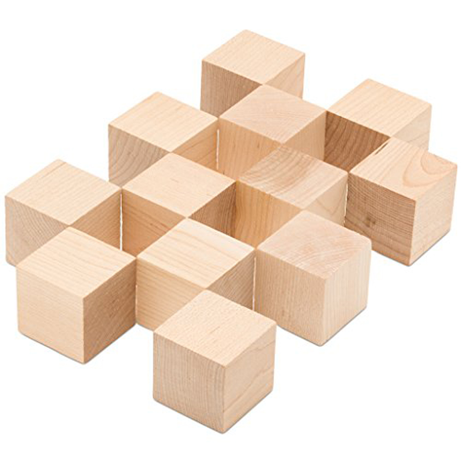 100 hạt Cube - khối gỗ hình lập phương sáng tạo xếp hình