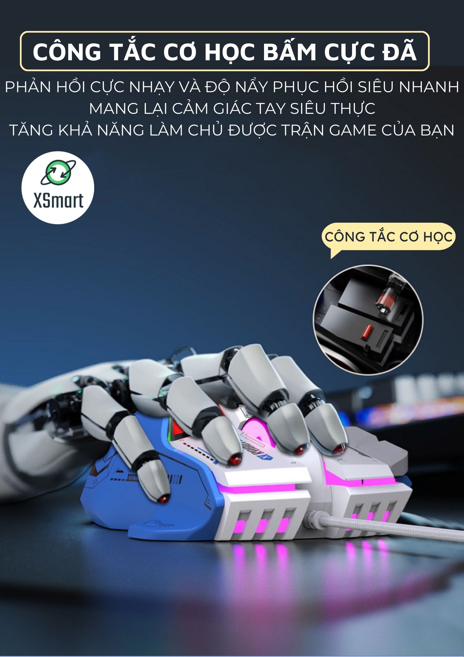 Chuột Cơ Chơi Game Máy Tính Có Dây G6 ESPORT GAMING Led Rgb 13 Chế Độ Thiết Kế Công Thái Học BH 12 Tháng - Hàng Chính Hãng