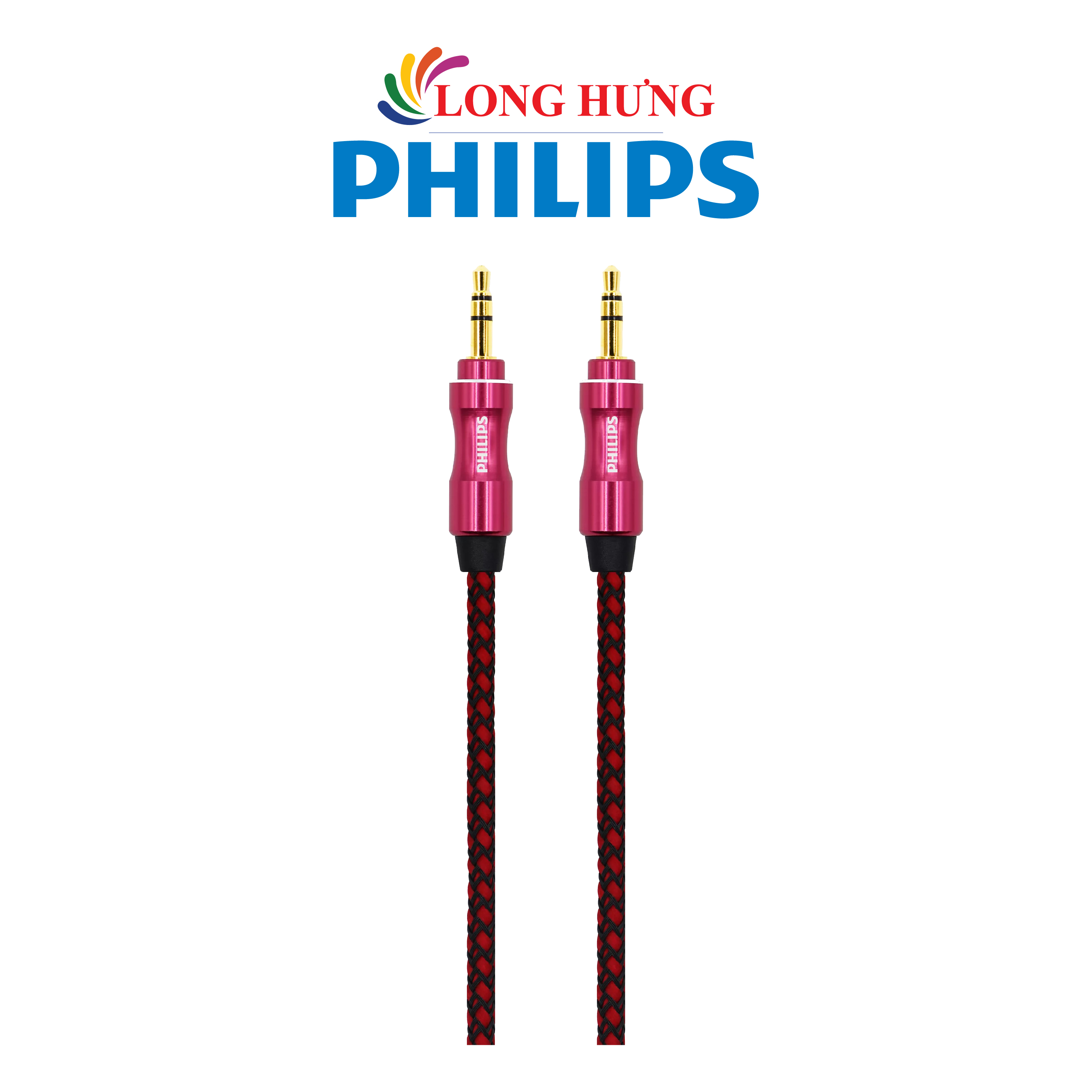 Cáp AV nối dài 3.5mm dây dù Philips Audio Cable SWA6234B - Hàng chính hãng