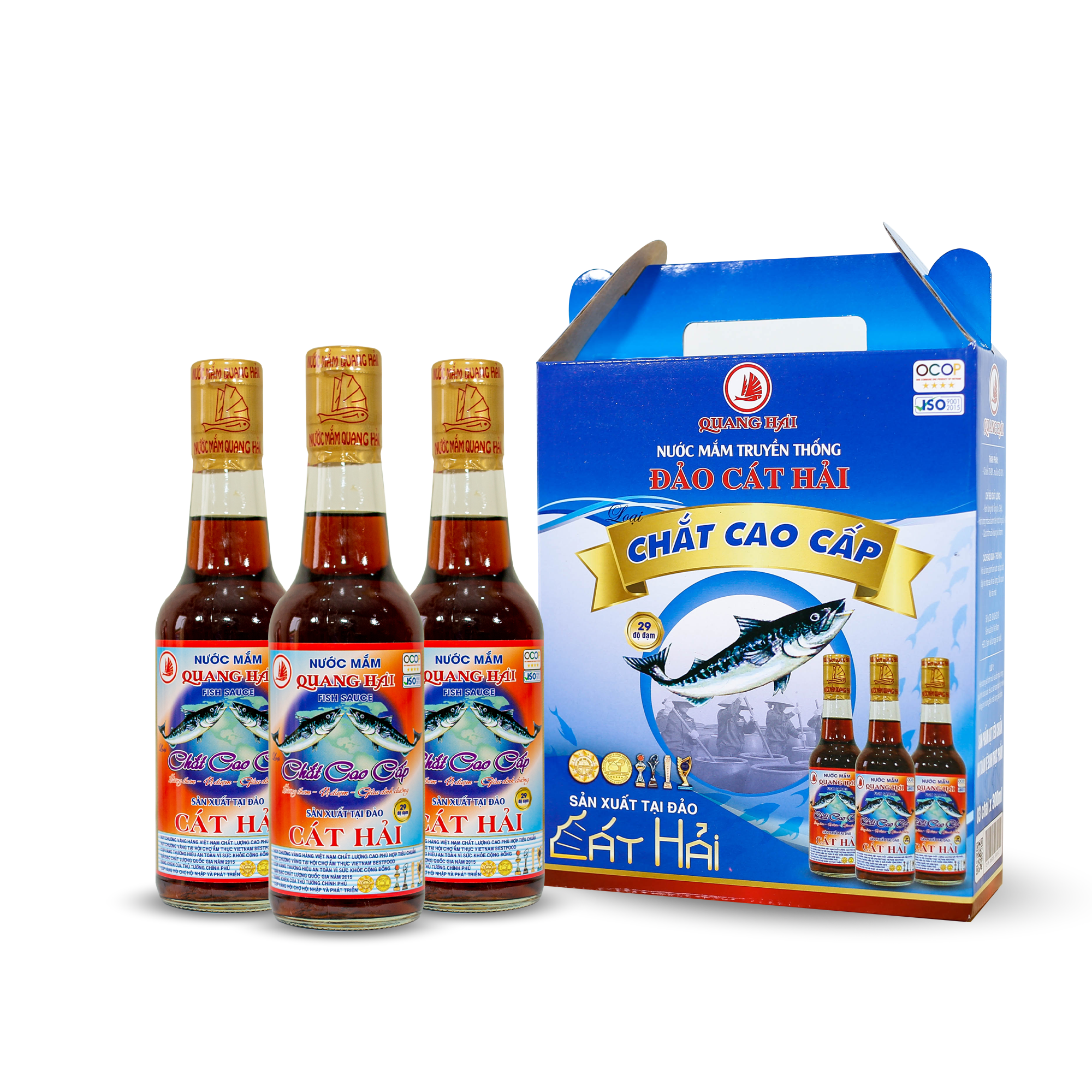Nước Mắm Truyền Thống Cát Hải - Quang Hải, loại Chắt Cao Cấp 29ºN, chai 300ml