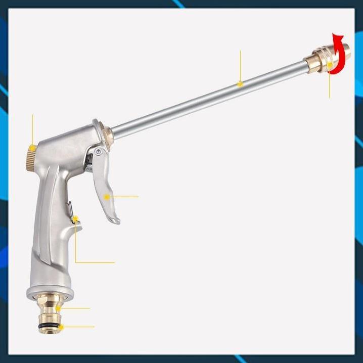 Vòi Xịt️ Bộ dây vòi xịt nước rửa xe, tưới cây , tăng áp 3 lần, loại 15m 206701-2 đầu đồng, cút đồng