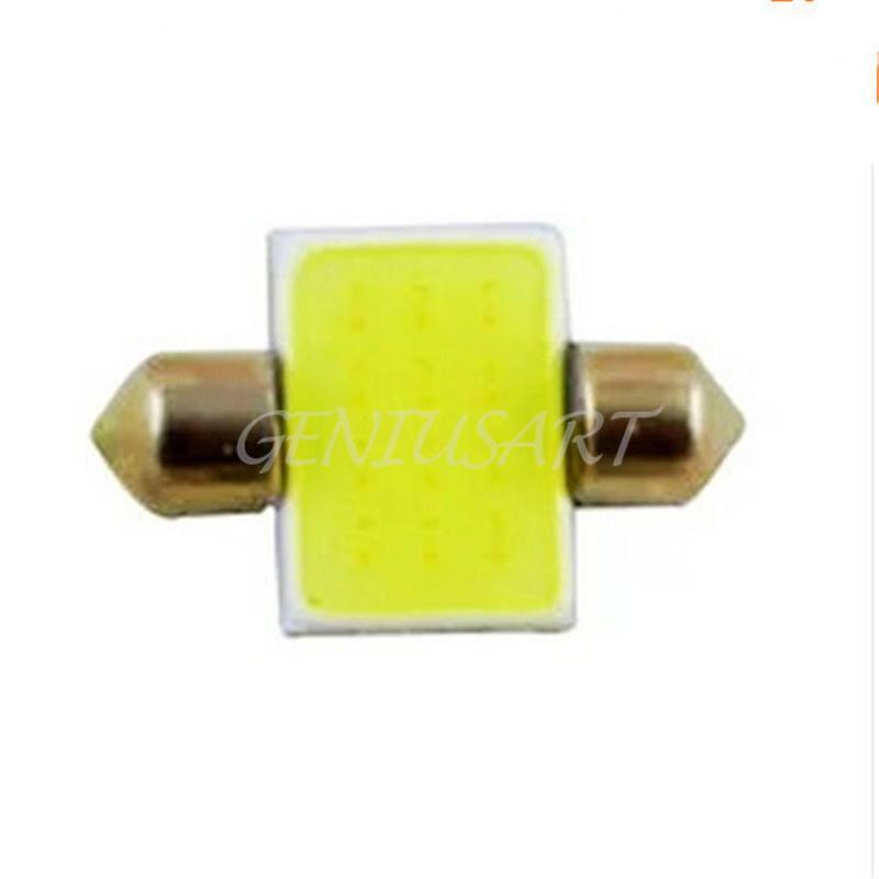 2pcs White 31mm 12smd COB LED Bulb Festoon Lamp For Car Dome Lights