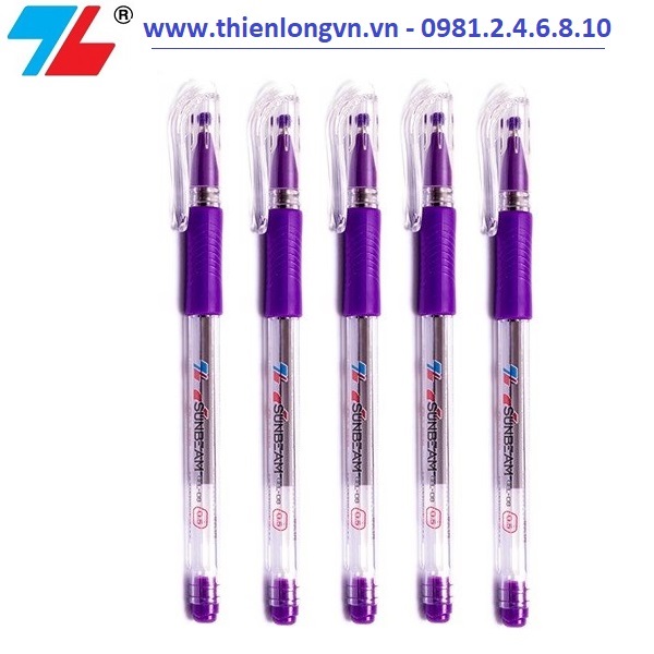 Combo 5 cây bút gel Thiên Long; GEL-08 màu tím