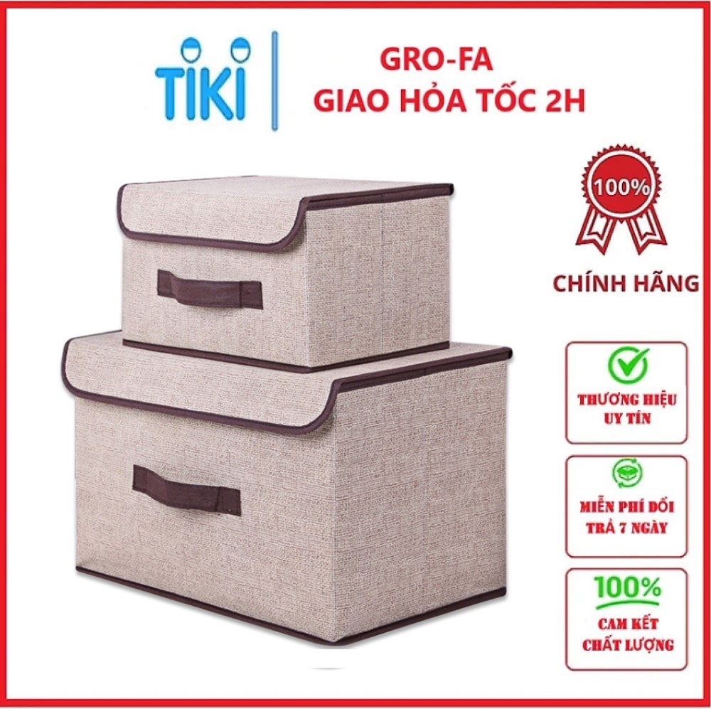 Combo 2 Hộp Vải Đừng Đồ Quần Áo , Vật Dụng Xếp Gọn - Hàng chính hãng (Giao màu ngẫu nhiên)