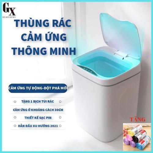 Thùng Rác Cảm Ứng Thông Minh Có Nắp Đóng Mở Tự Động 15L 