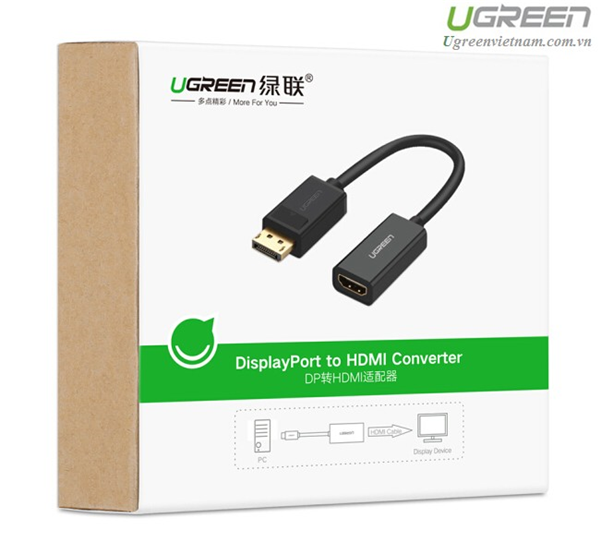 Cáp chuyển đổi Displayport to HDMI Ugreen 40362 - Hàng chính hãng