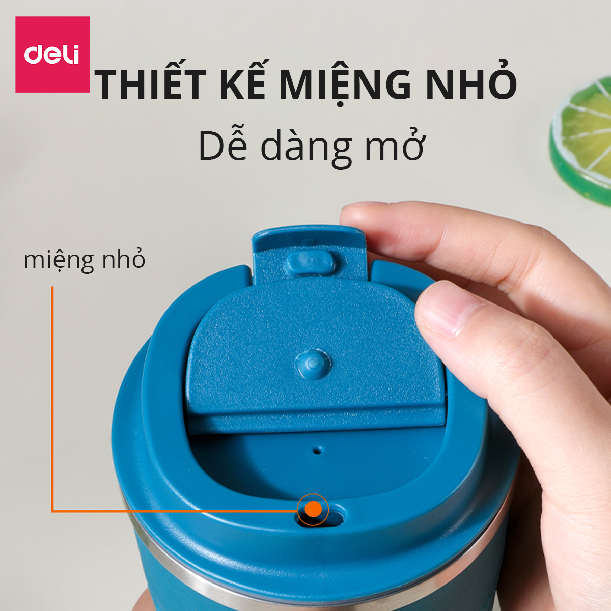 Cốc Giữ Nhiệt Nóng Lạnh Vusign Inox 304 Dung Tích 510ml Cao Cấp Viền Cao Su Cách Nhiệt Deli - Phù Hợp Cà Phê Trà Nước Ép Sinh Tố Đá Du Lịch Đi Học Tập Gym