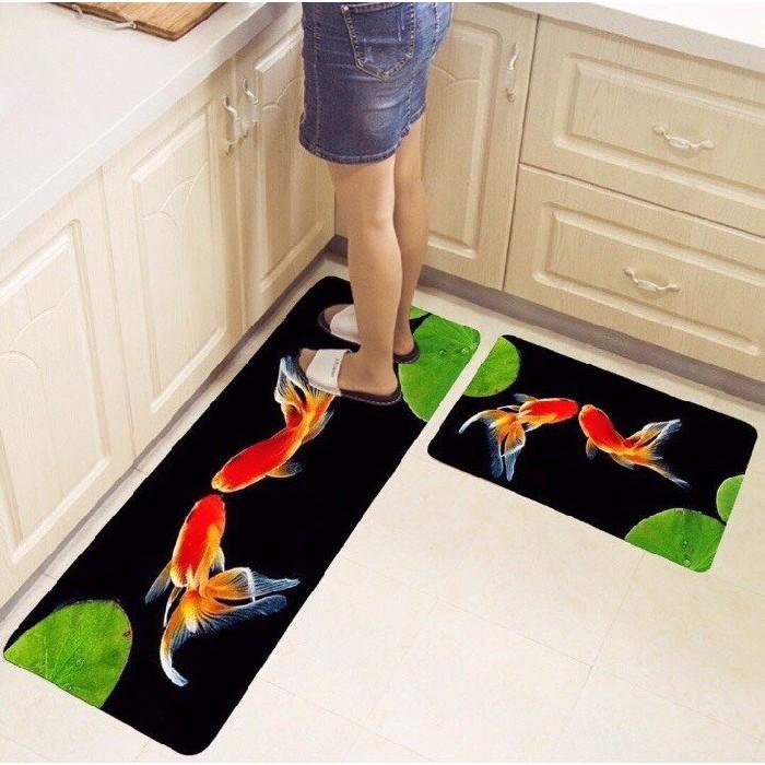 Set 2 thảm bếp 3D cao cấp - hình các thương hiệu