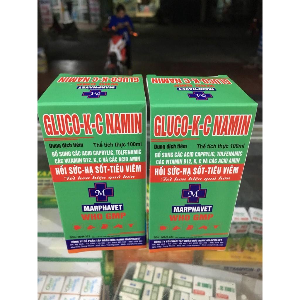 1 lọ GLUCO K C NAMIN HỒI SỨC HẠ SỐT TIÊU VIÊM cho vật nuôi