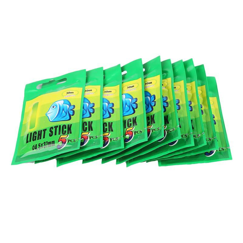50PCs Fishing Float Light Stick Fluorescent Lightstick Night Float Rod Light Dark Glow Stick Fishing Tackle Floating 4.5*37mm