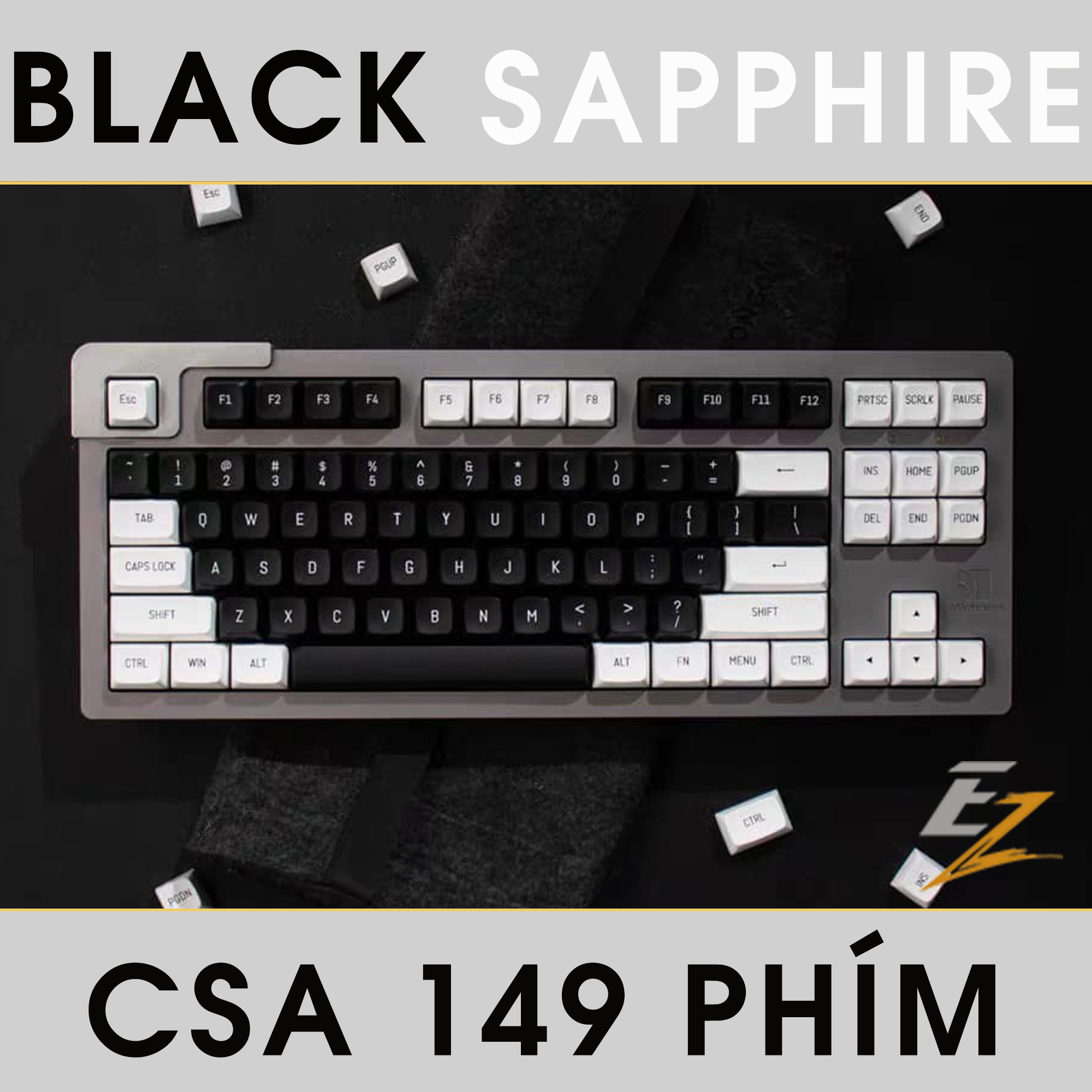 Keycap Cho Bàn Phím Cơ Black Sapphire CSA Profile 149 Phím