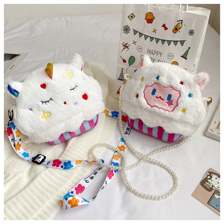 Túi Gấu Bông Gòn Đeo Chéo, Túi Đeo Chéo CUPCAKE Dây Chữ