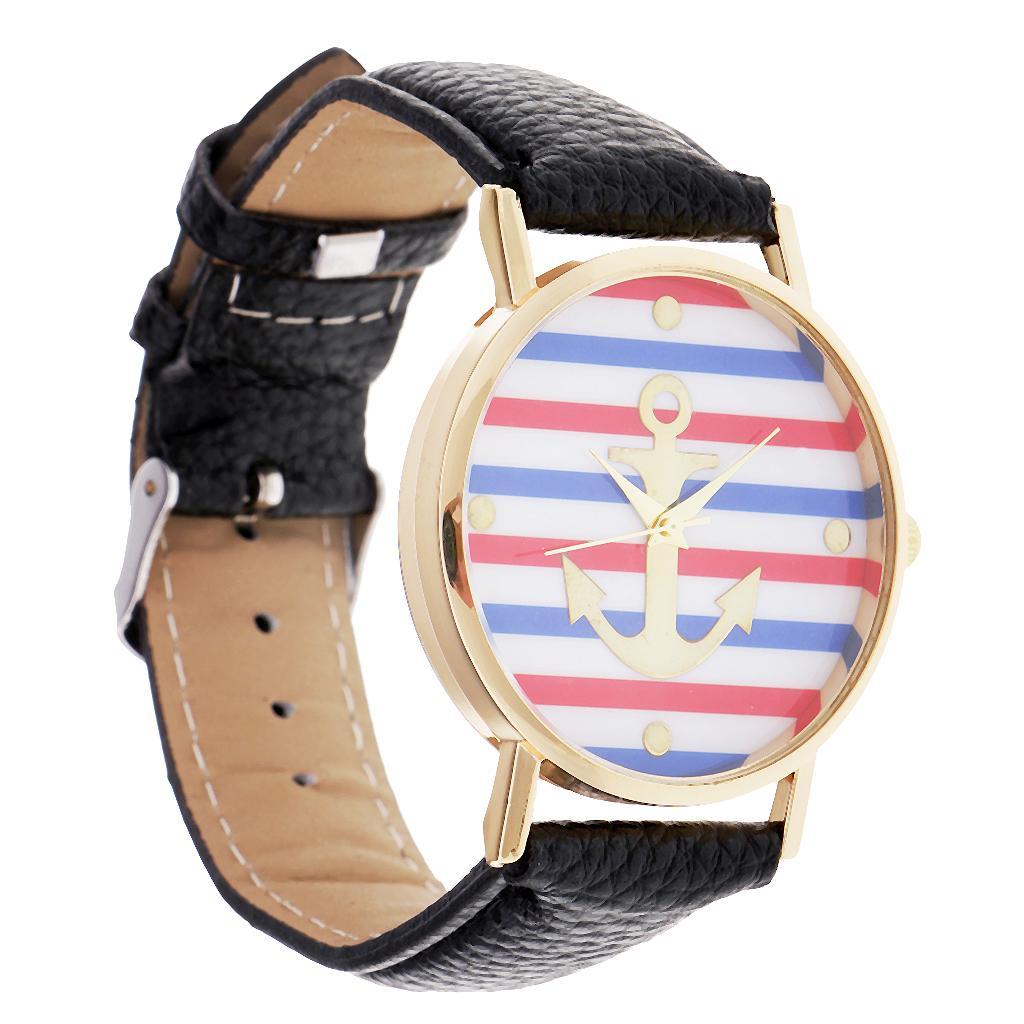 Men's Luxury Sport Watches Men's Quartz Wrist Watch Navy Style Leather Watch