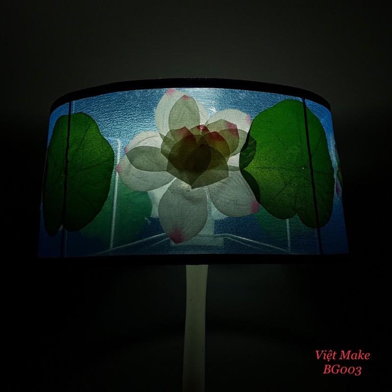 Đèn bàn hiện đại gỗ cao cấp hồ sen chính hãng Việt Make, đèn ngủ đẹp tặng kèm bóng led