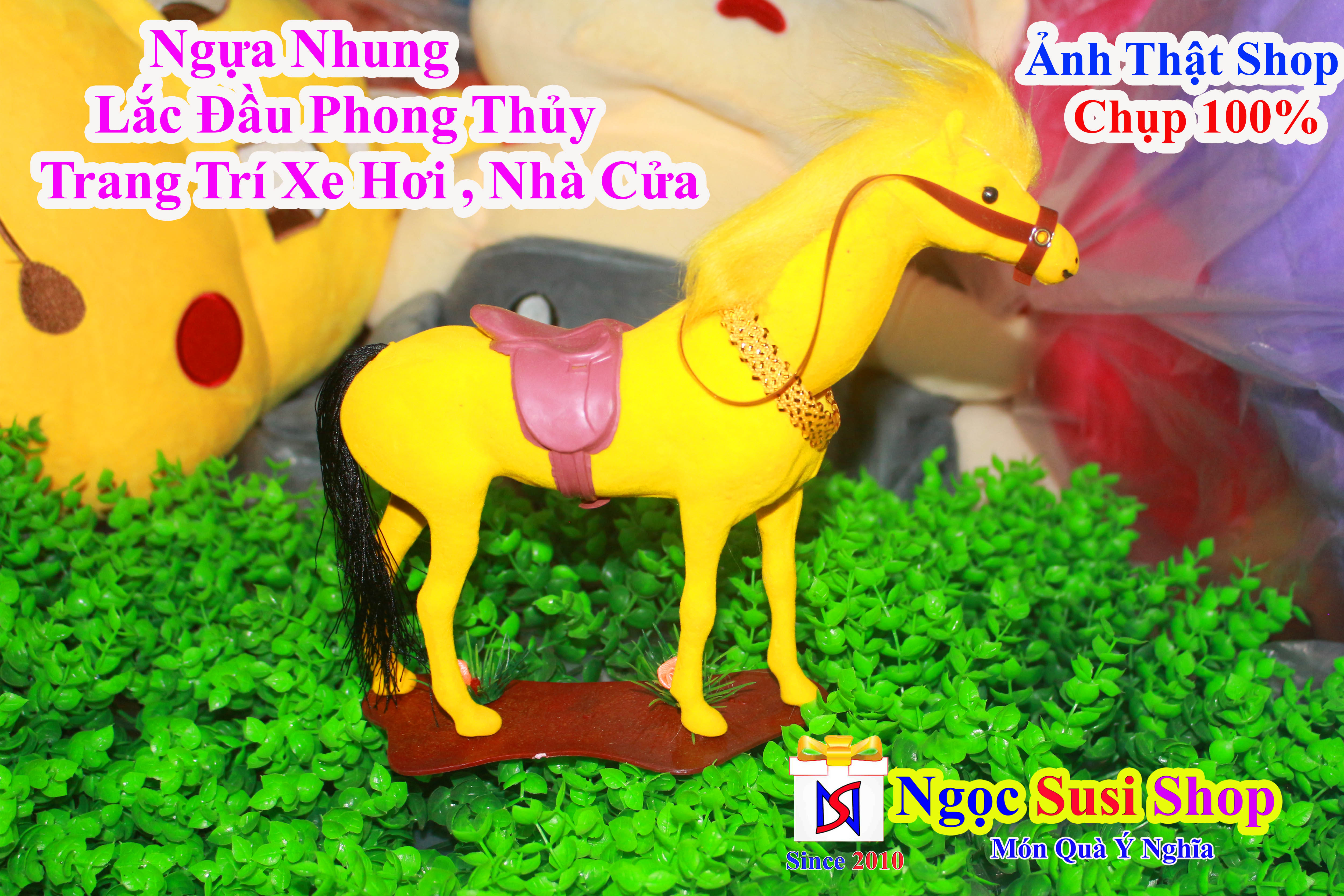 NGỰA LẮC ĐẦU ĐỂ XE HƠI Ô TÔ PHONG THỦY SIZE LỚN - NGẪU NHIÊN MÀU