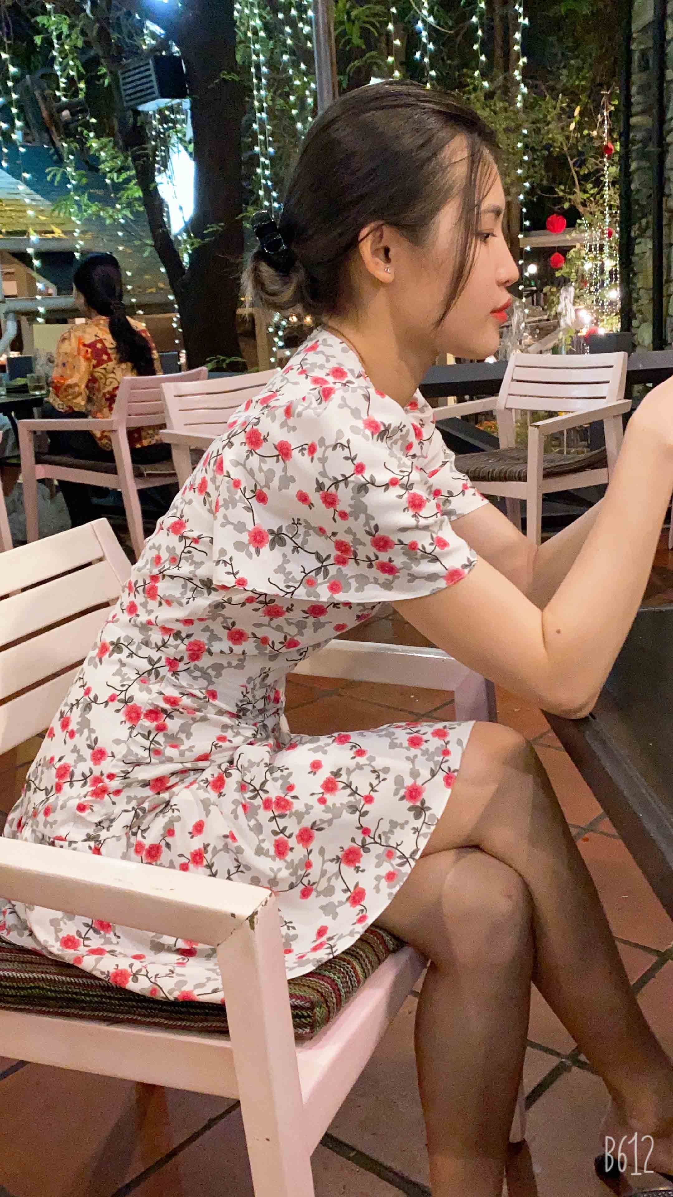 Đầm hoa nhí dự tiệc thiết kế xòe đẹp tay ngắn thời trang cao cấp đi tiệc đi chơi bồng hồng xinh eo tôn dáng