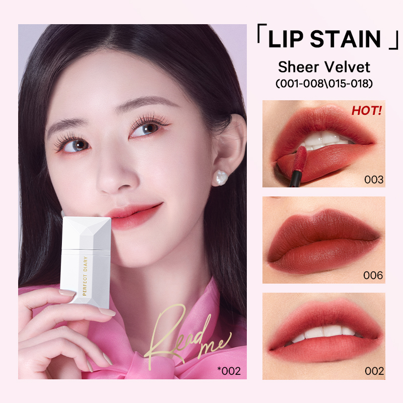 Son Kem Perfect Diary ReadMe Lip Sheer Velvet Chất Kem Nhung Lì Lâu Trôi Màu Sắc Tùy Chọn 4g