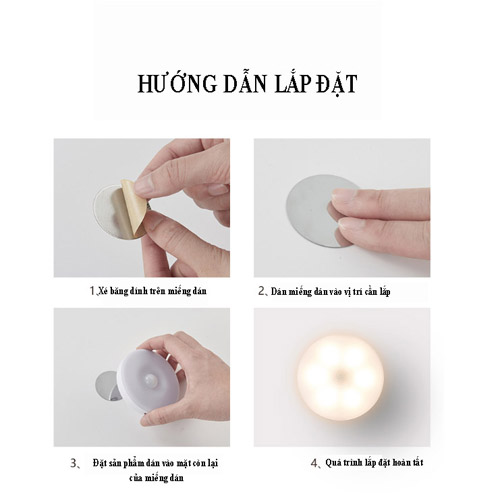 Đèn led cảm ứng 6 bóng sạc pin, ứng dụng phong phú: đèn ngủ, đèn trần, đèn tủ