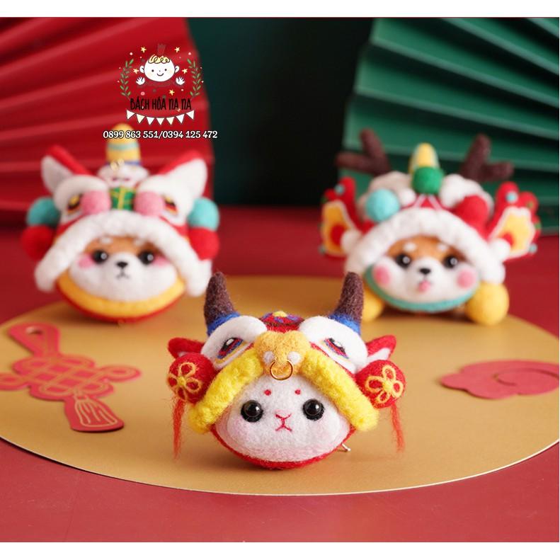 Gói nguyên liệu len chọc thú chibi Cute Lân đáng yêu Bách hóa Na na Handmade DIY