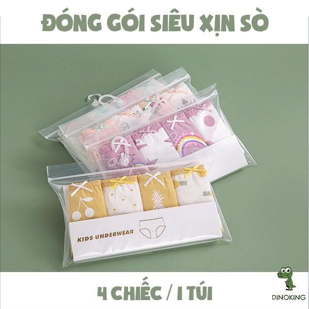 Quần lót bé gái DINOKING Quần chip tam giác cho bé xuất dư chất cotton cao cấp siêu mềm mịn QC03