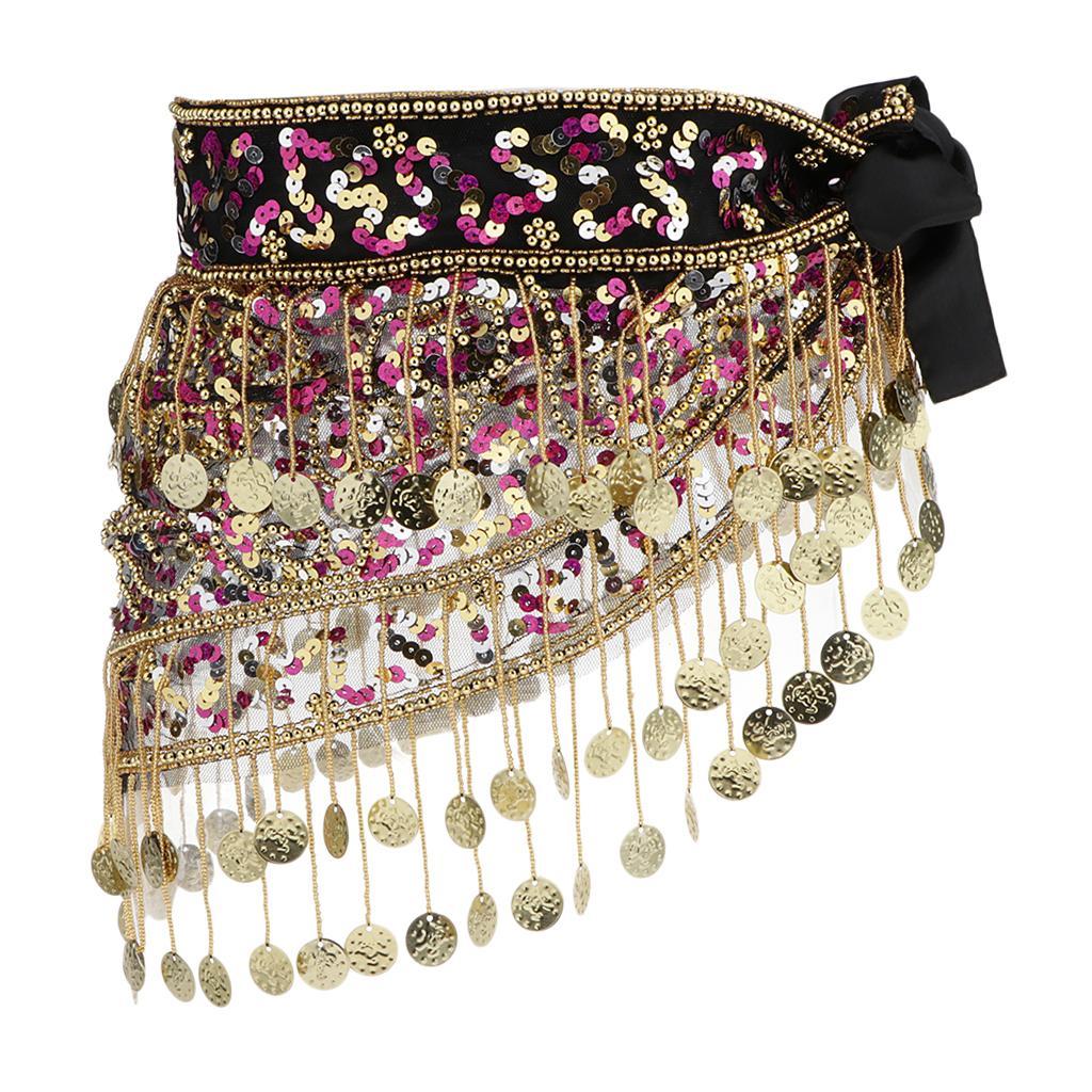 Belly Dance Hip Scarf Belt, Belly Dancer Costume, Sequin  Scarf,  Belt