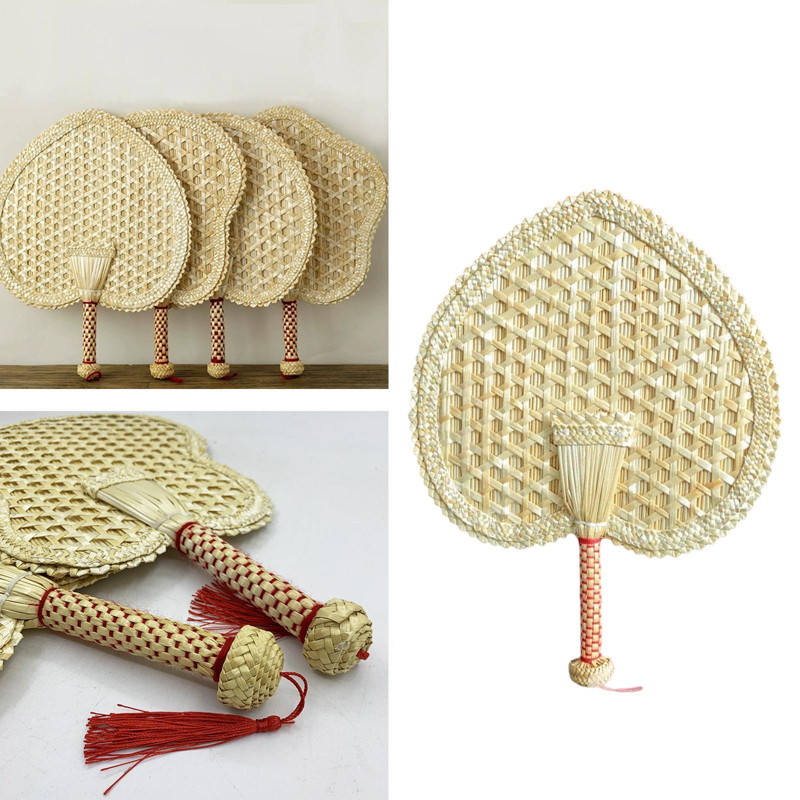 Woven Straw Hand Fan Handheld Decorative Fans for Outdoor Home