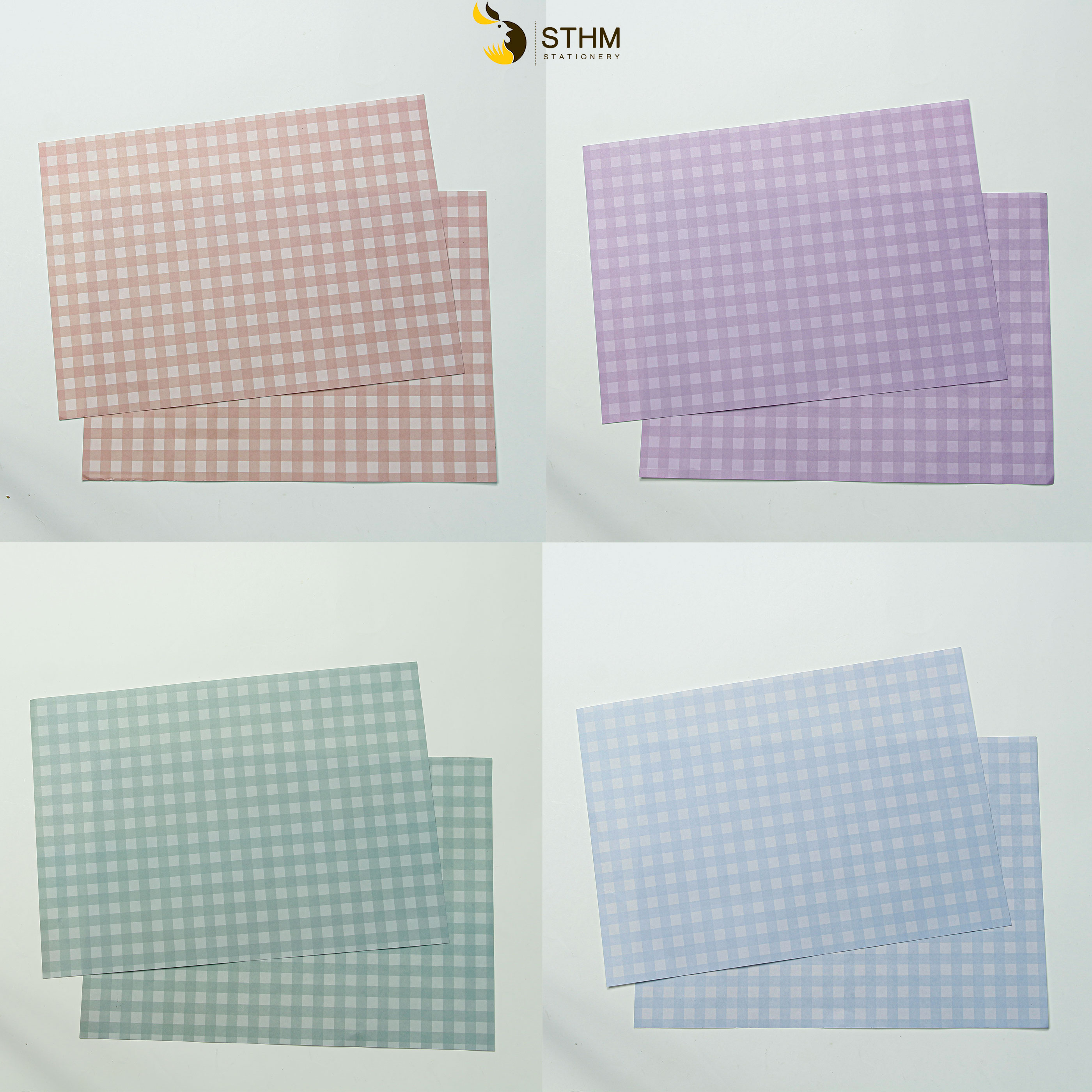 - Giấy bao tập A5 - Caro - Kraft trắng 100gsm - Tặng kèm nhãn vở
