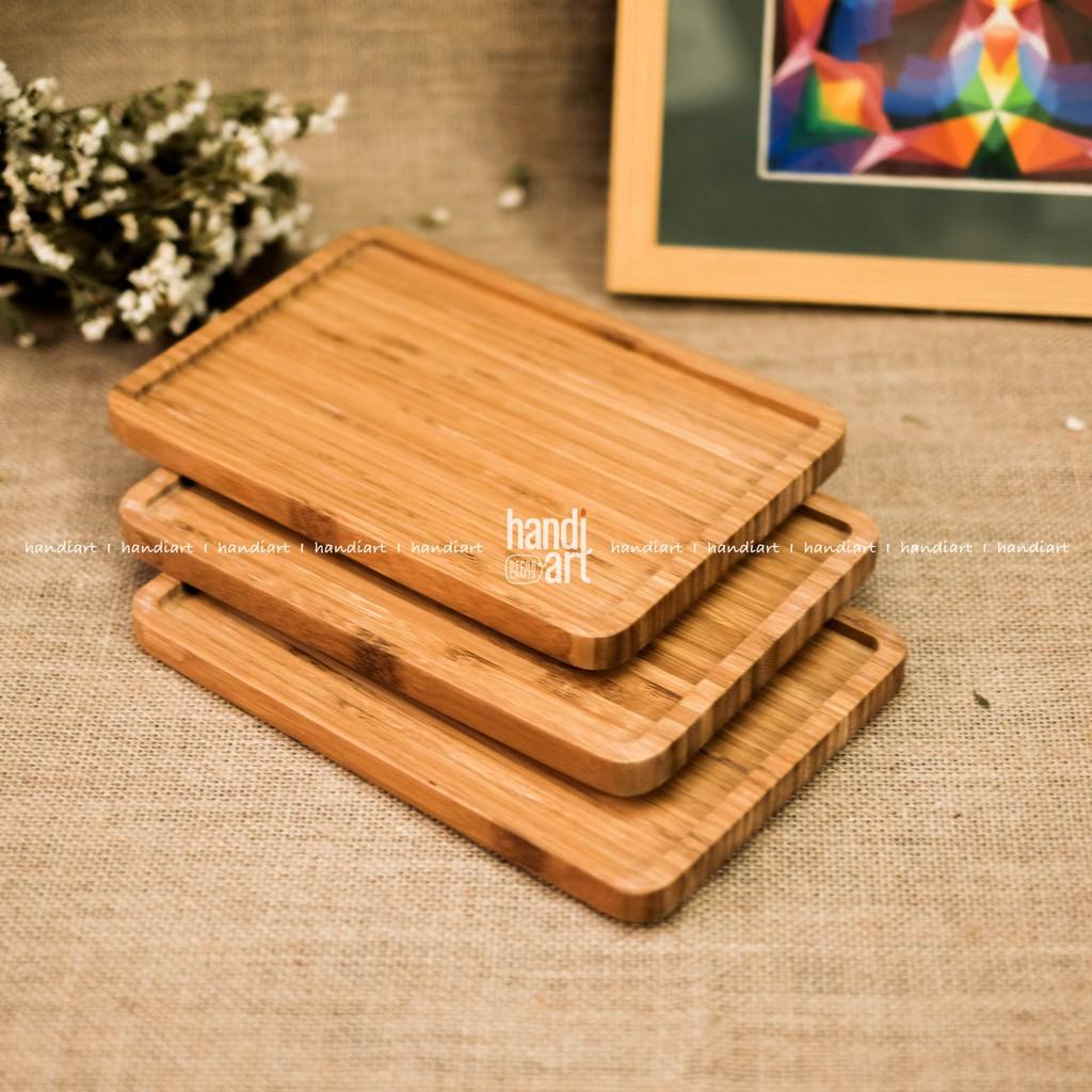 Khay gỗ tre chữ nhật - Khay gỗ tre decor - Bamboo wood tray