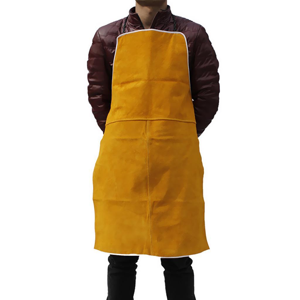 Welder Apron Heat Insulation Cowhide Leather Welding Protection Kit Orange