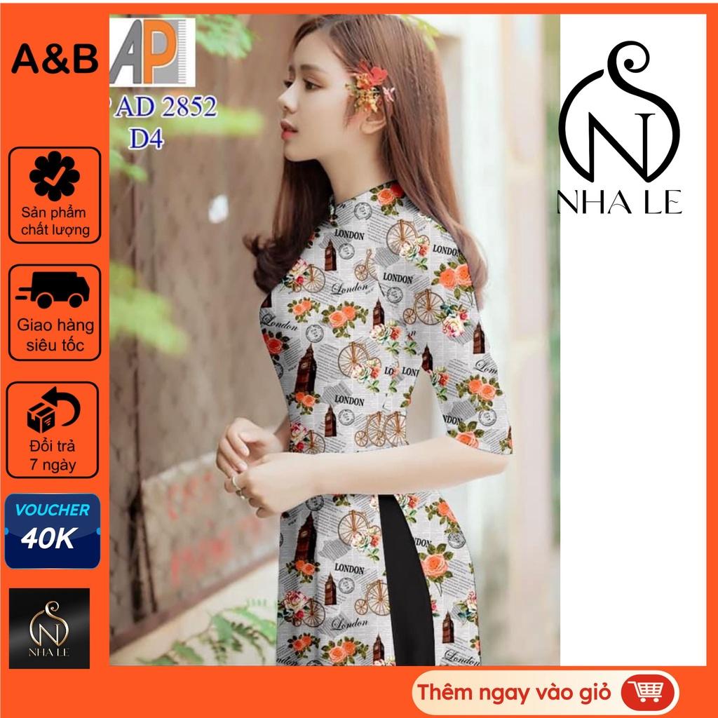 Vải may áo dài in 3D họa tiết Xe Đap Hoa Hồng