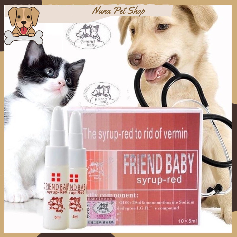 Siro uống chống giun sán cho chó mèo Friend Baby 5ml