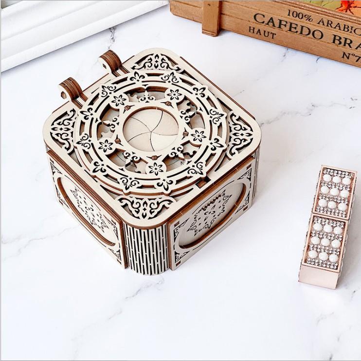 Đồ chơi lắp ráp gỗ 3D  Mô hình Chuyển động Hộp trang sức Jewelry Box G609d kèm Hộp nhạc