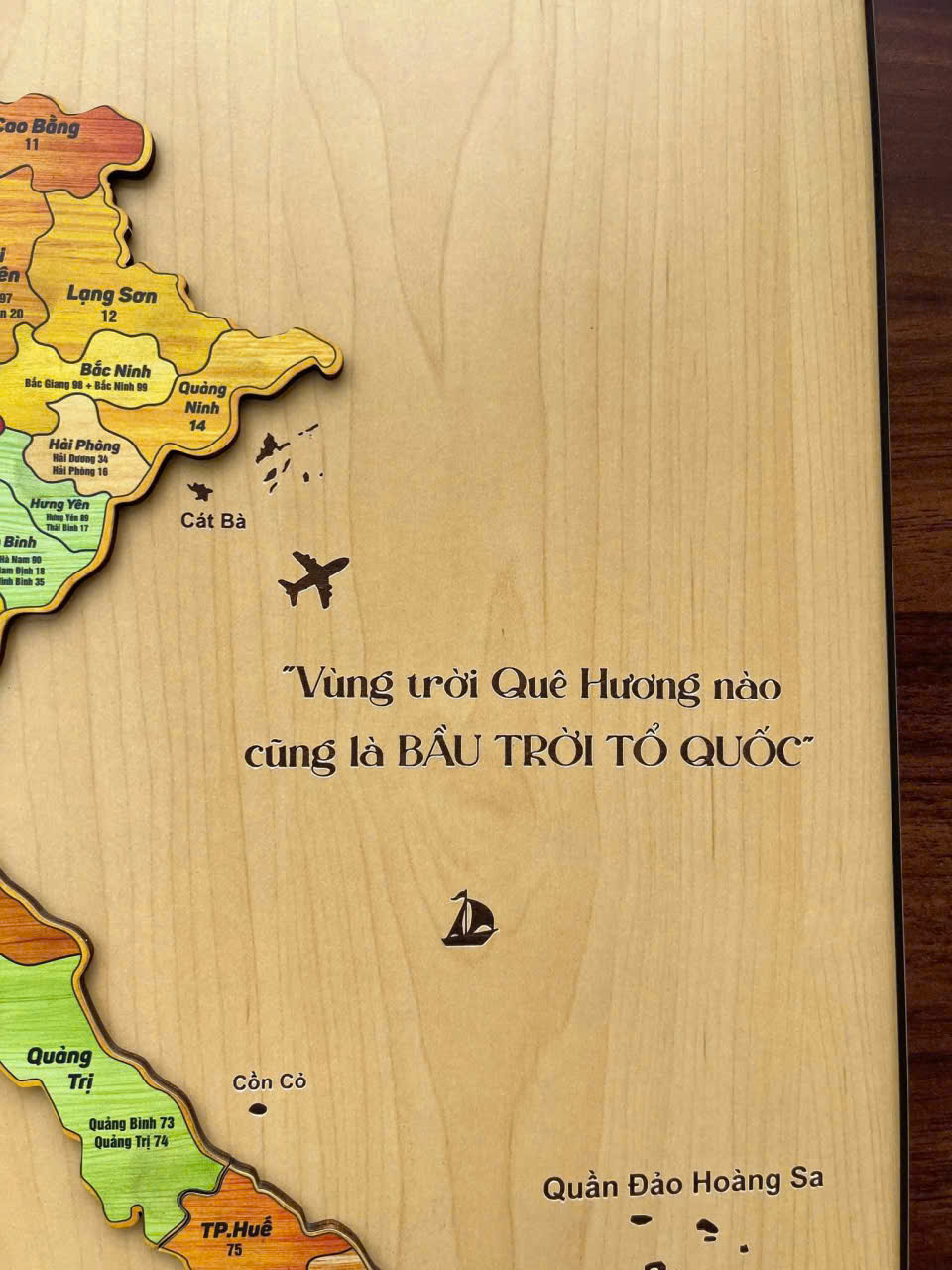[KOSUYTU] Bản Đồ Việt Nam Bằng Gỗ - 34 Tỉnh Thành Mới – KT 40 x 60 CM