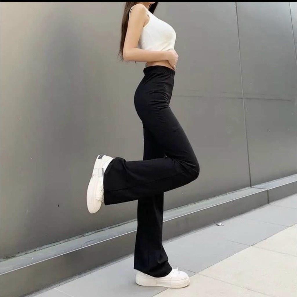 Quần ống loe, legging nữ cạp cao dáng dài ôm tôn dáng chất vải đẹp mã H0630