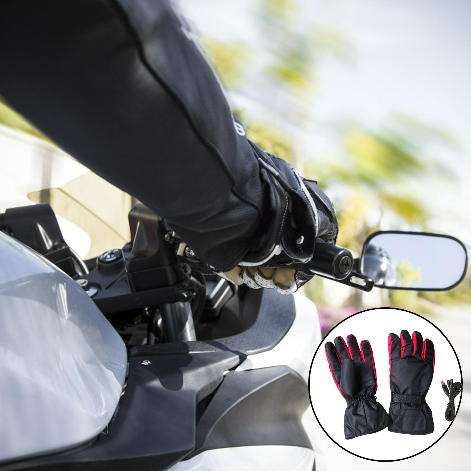 Motorcycle Heated Gloves Windproof Mittens Winter Thermal Glove for Outdoor