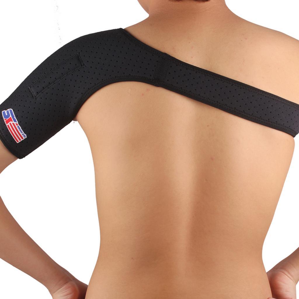 Men Women Neoprene Shoulder Brace Support Strap Wrap Belt Band Black