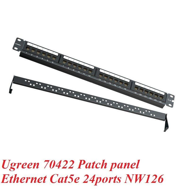 Ugreen UG70422NW126TK 24 cổng cat5e Patch panel RJ45 LAN Ethernet màu đen - HÀNG CHÍNH HÃNG